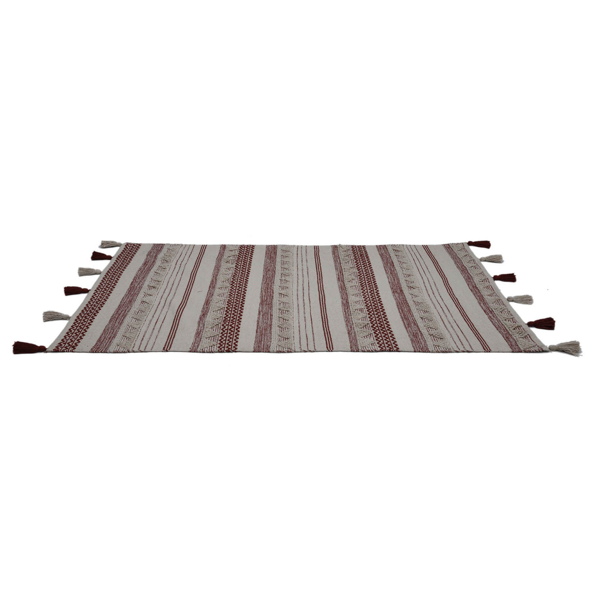 Stripes Cotton 120 x 180 cm Rug- Brown