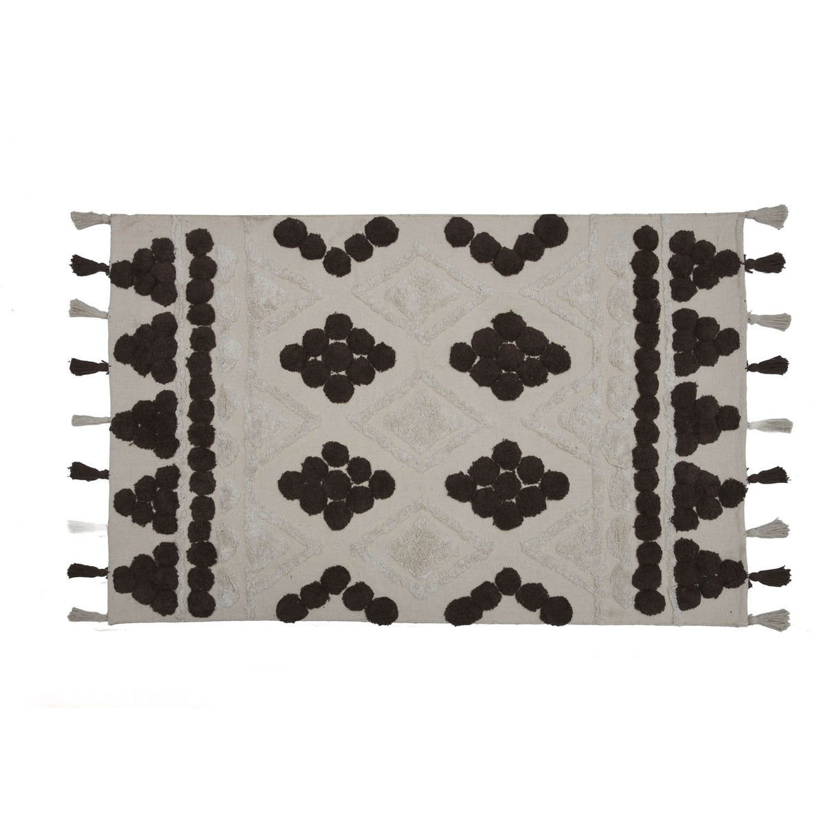 Rhombus Cotton 120 x 180 cm Rug- Beige & Brown