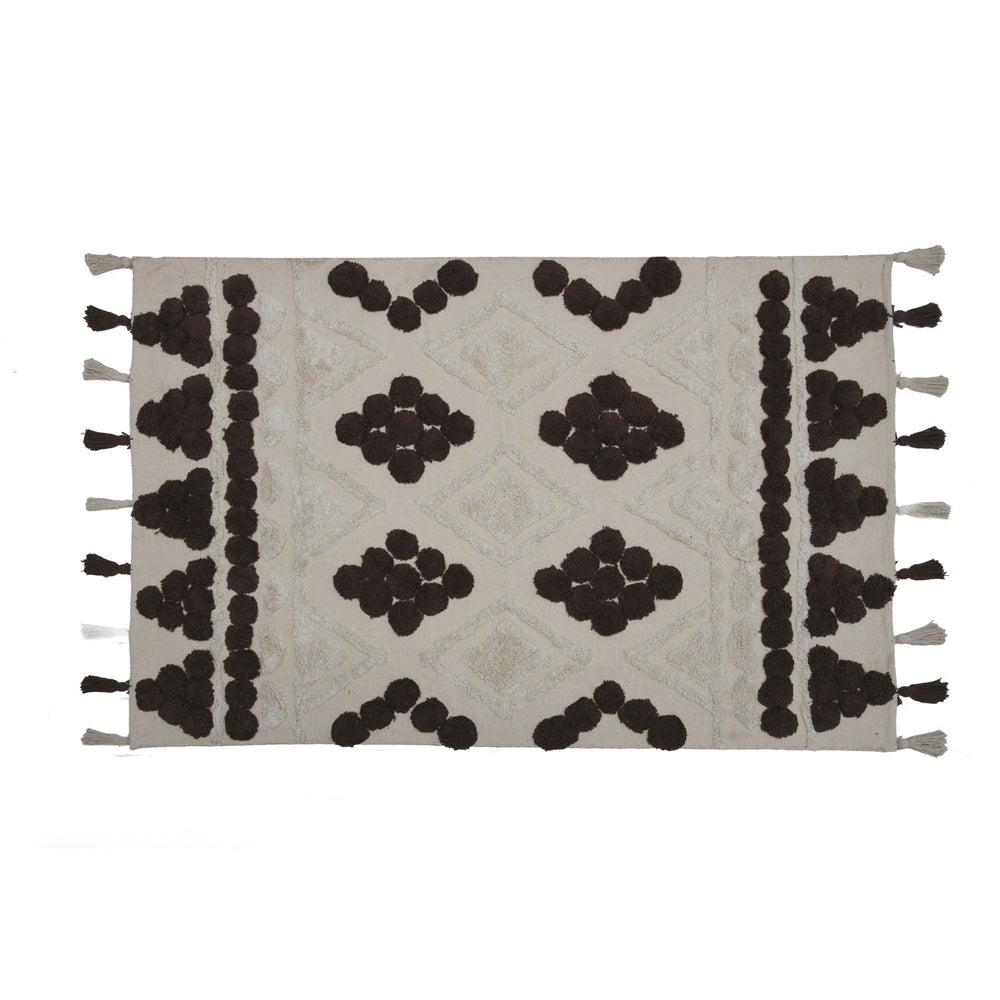 Rhombus Cotton 120 x 180 cm Rug- Beige & Brown