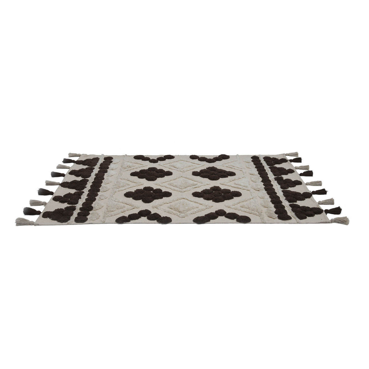 Rhombus Cotton 120 x 180 cm Rug- Beige & Brown