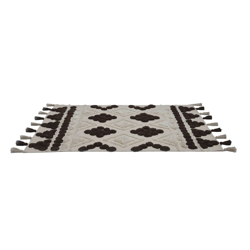 Rhombus Cotton 120 x 180 cm Rug- Beige & Brown