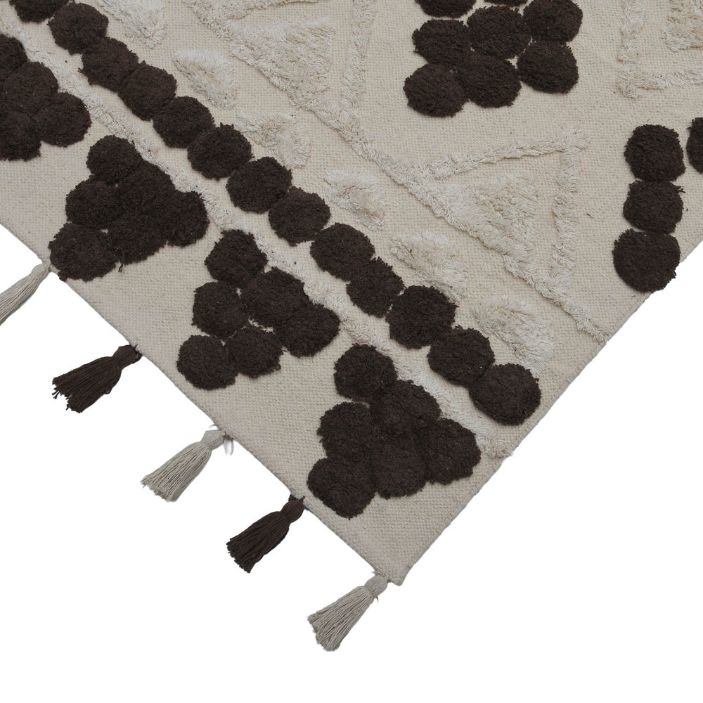 Rhombus Cotton 120 x 180 cm Rug- Beige & Brown
