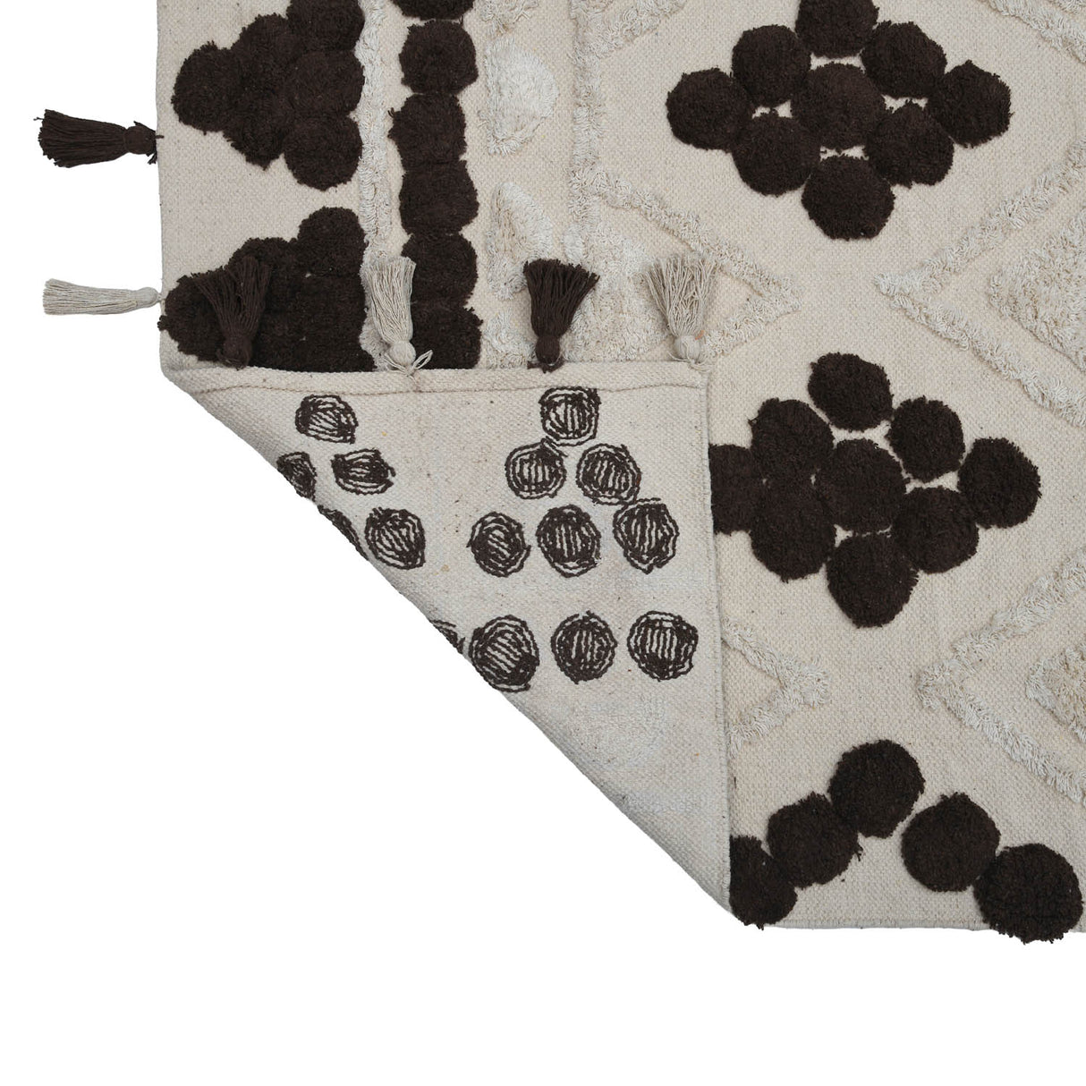 Rhombus Cotton 120 x 180 cm Rug- Beige & Brown