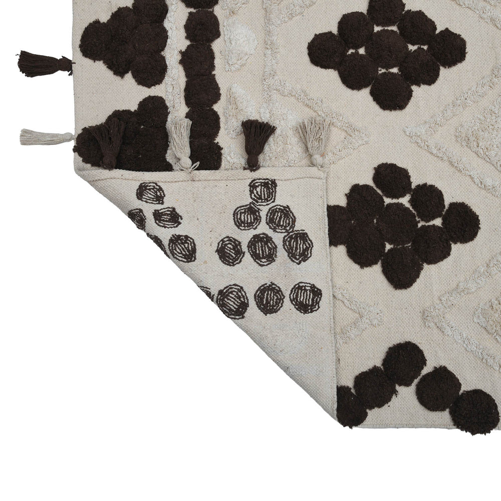 Rhombus Cotton 120 x 180 cm Rug- Beige & Brown