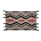 Zigzag Cotton 120 x 180 cm Rug- Brown & Peach