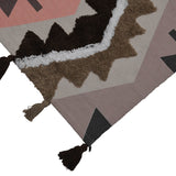 Zigzag Cotton 120 x 180 cm Rug- Brown & Peach