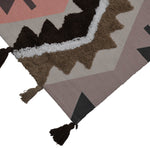 Zigzag Cotton 120 x 180 cm Rug- Brown & Peach