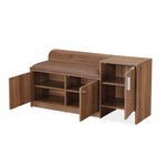 Magnus 3 Door Shoe Cabinet- Lyon Walnut