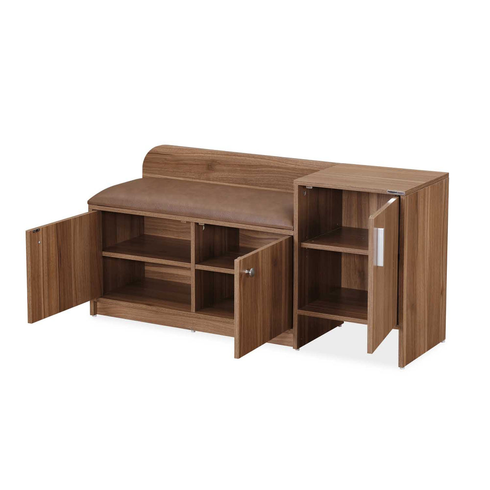 Magnus 3 Door Shoe Cabinet- Lyon Walnut