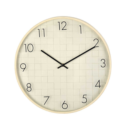 Brick Design Wall Clock- Off White