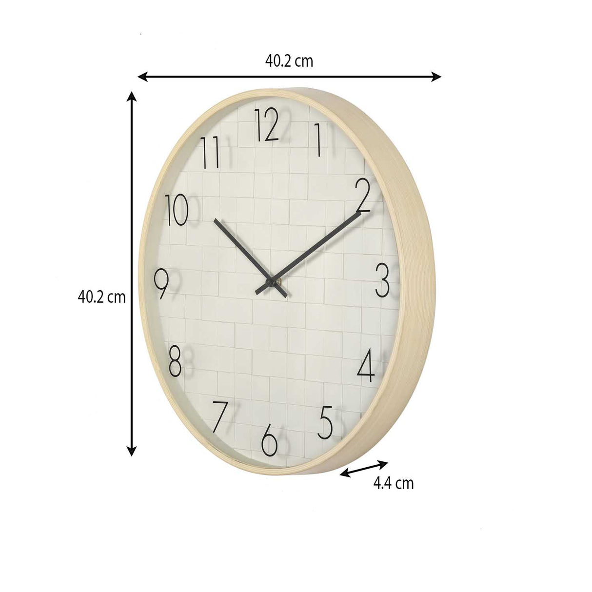 Brick Design Wall Clock- Off White