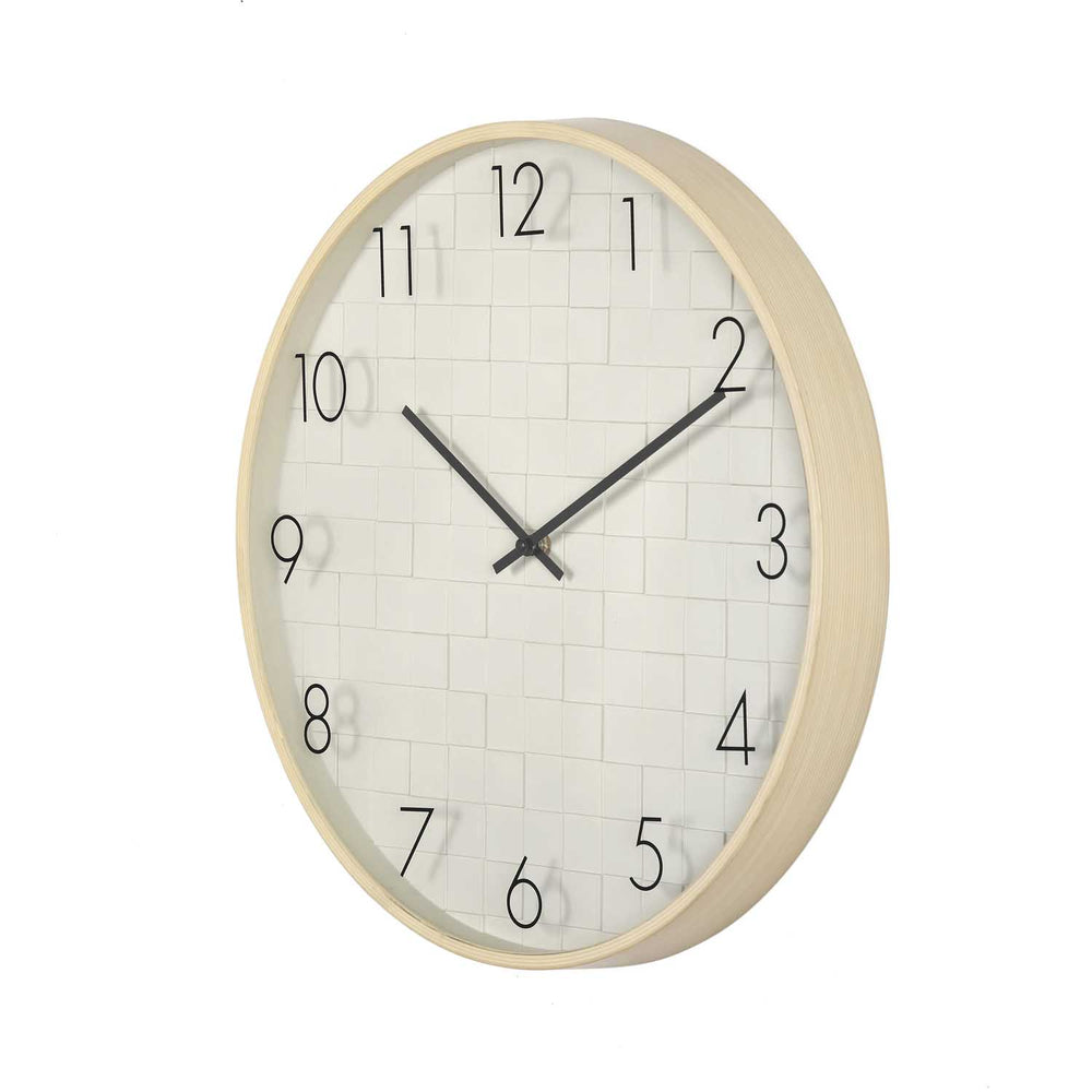 Brick Design Wall Clock- Off White