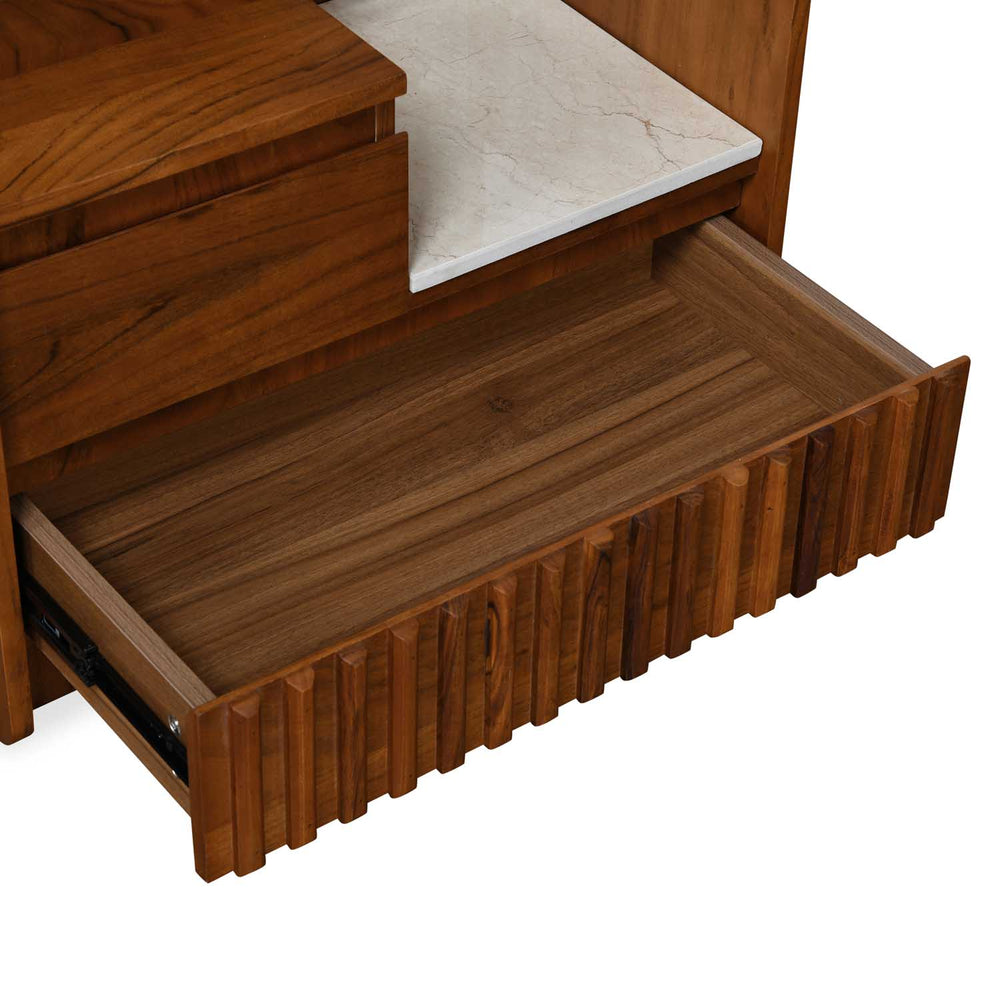 Linea Dresser with Mirror- Honey Walnut