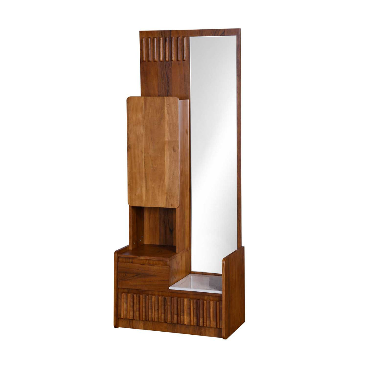Linea Dresser with Mirror- Honey Walnut
