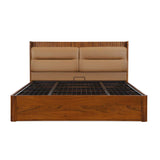 Linea King Bed with Hydraulic Storage- Honey Walnut