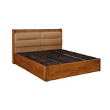 Linea King Bed with Hydraulic Storage- Honey Walnut