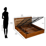 Linea King Bed with Hydraulic Storage- Honey Walnut