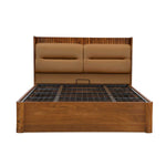 Linea Queen Bed with Hydraulic Storage- Honey Walnut