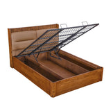 Linea Queen Bed with Hydraulic Storage- Honey Walnut
