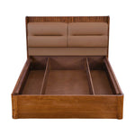Linea Queen Bed with Hydraulic Storage- Honey Walnut