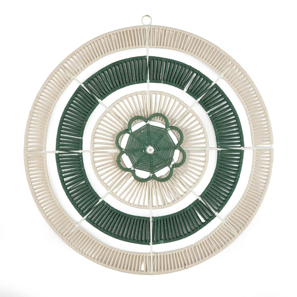 Radial Pattern Wall Decor- Green & Beige