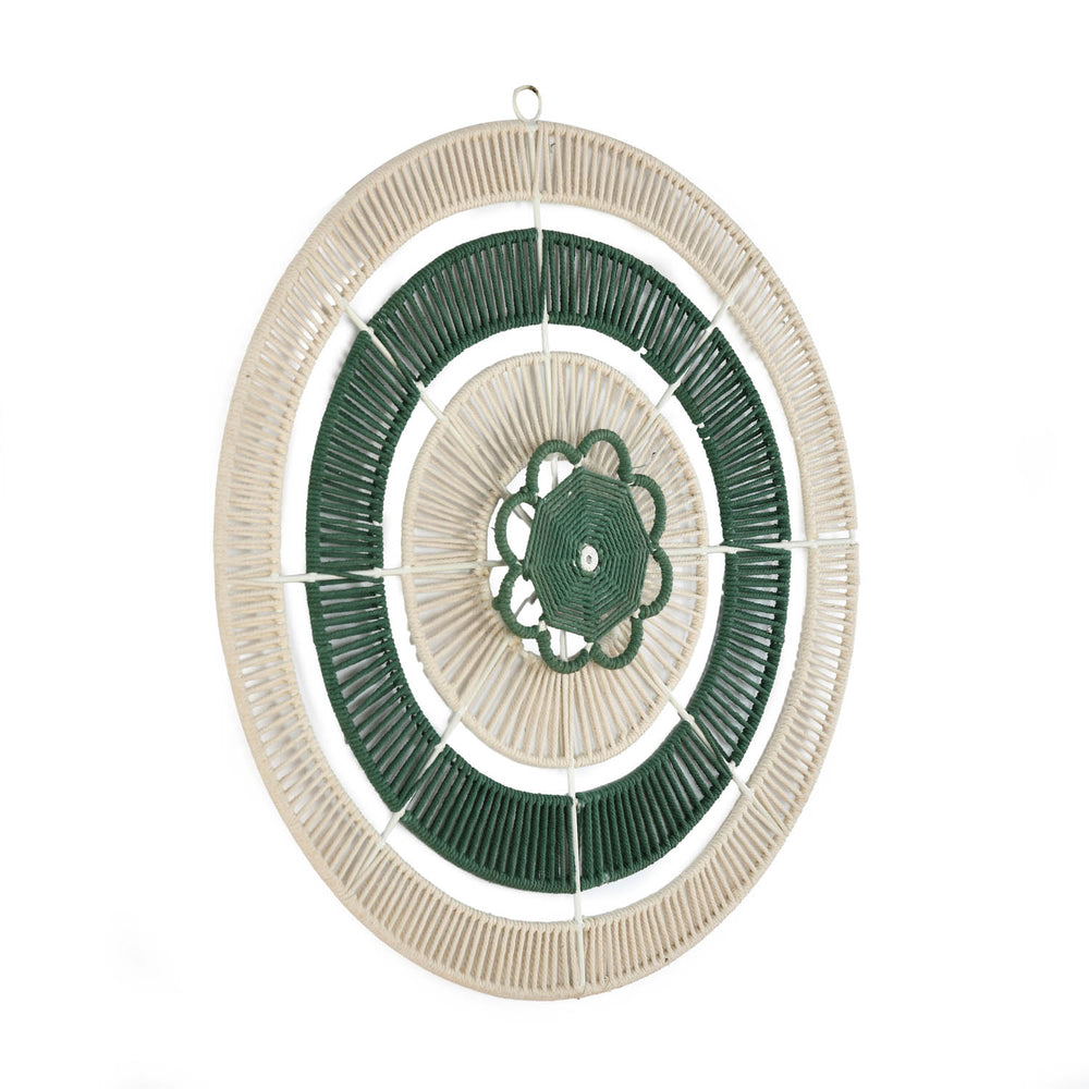 Radial Pattern Wall Decor- Green & Beige