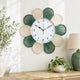 Petal Pattern Wall Clock- Green & Beige