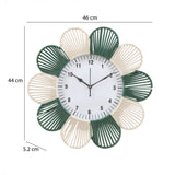 Petal Pattern Wall Clock- Green & Beige