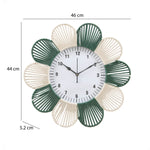 Petal Pattern Wall Clock- Green & Beige