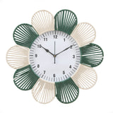 Petal Pattern Wall Clock- Green & Beige