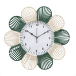 Petal Pattern Wall Clock- Green & Beige
