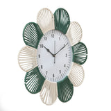 Petal Pattern Wall Clock- Green & Beige