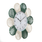 Petal Pattern Wall Clock- Green & Beige