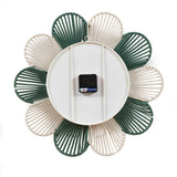 Petal Pattern Wall Clock- Green & Beige