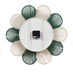 Petal Pattern Wall Clock- Green & Beige
