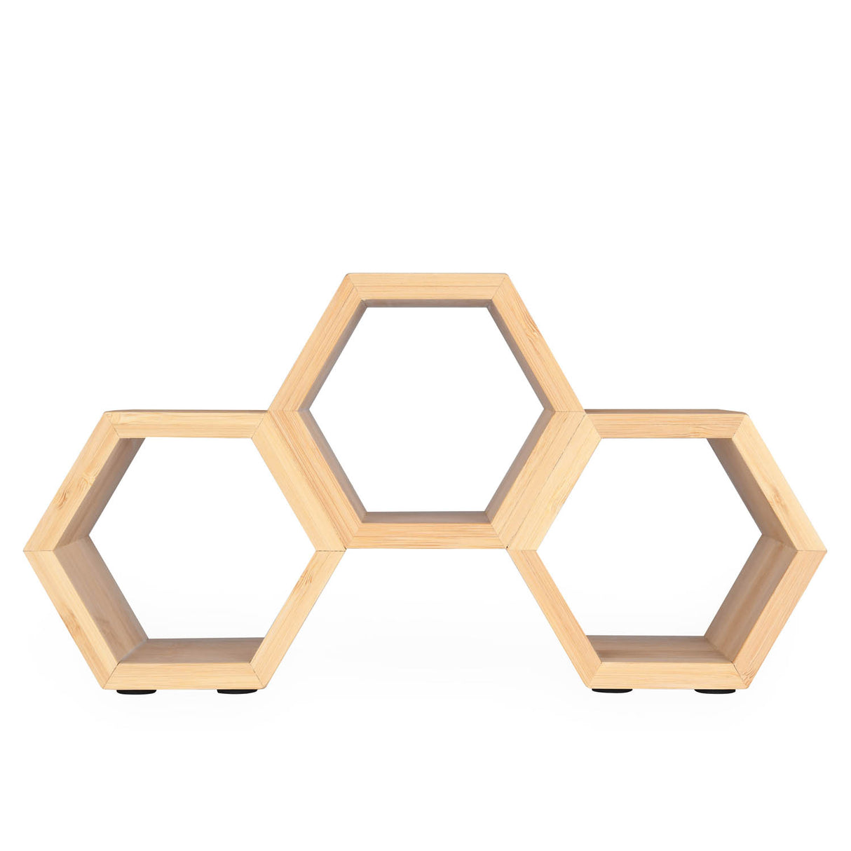 Bamboo Wine Bottle Holder with 3 Racks- Beige