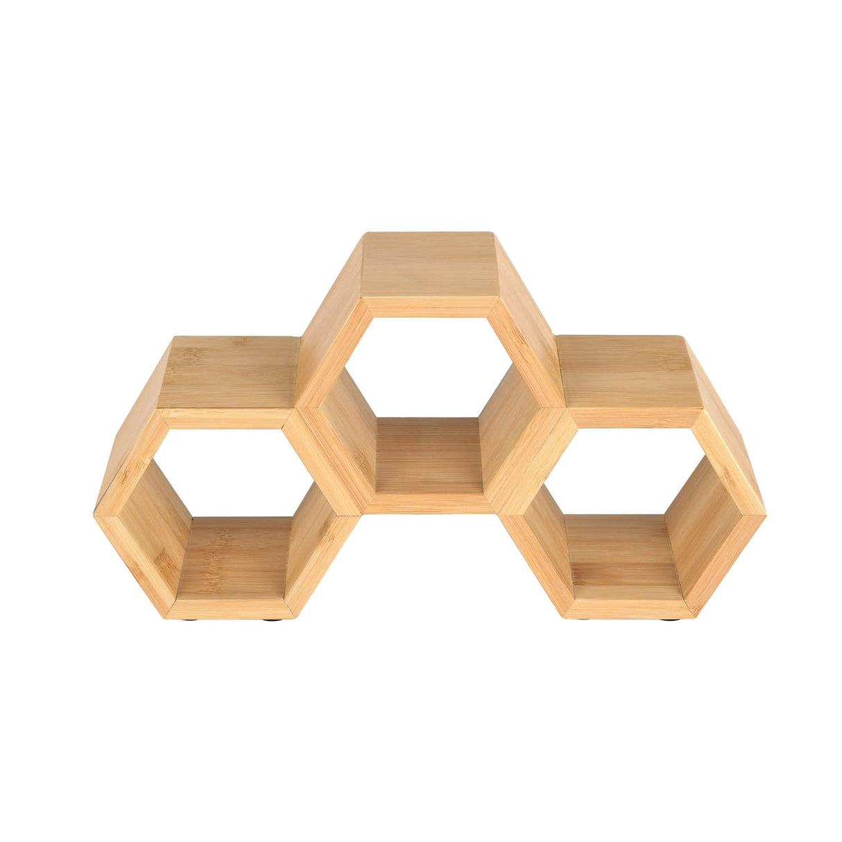 Bamboo Wine Bottle Holder with 3 Racks- Beige