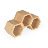 Bamboo Wine Bottle Holder with 3 Racks- Beige