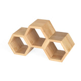 Bamboo Wine Bottle Holder with 3 Racks- Beige