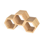 Bamboo Wine Bottle Holder with 3 Racks- Beige
