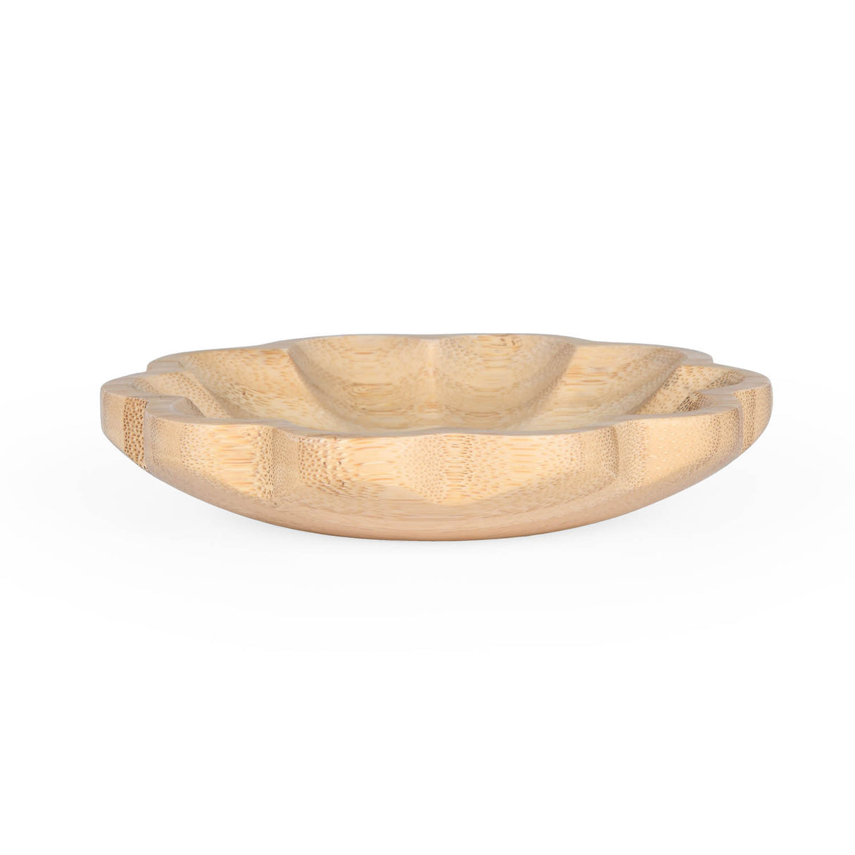 Curved Bamboo Serving Plate- Small, Beige