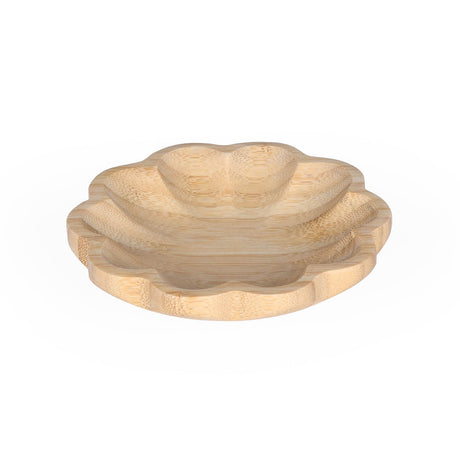 Curved Bamboo Serving Plate- Small, Beige