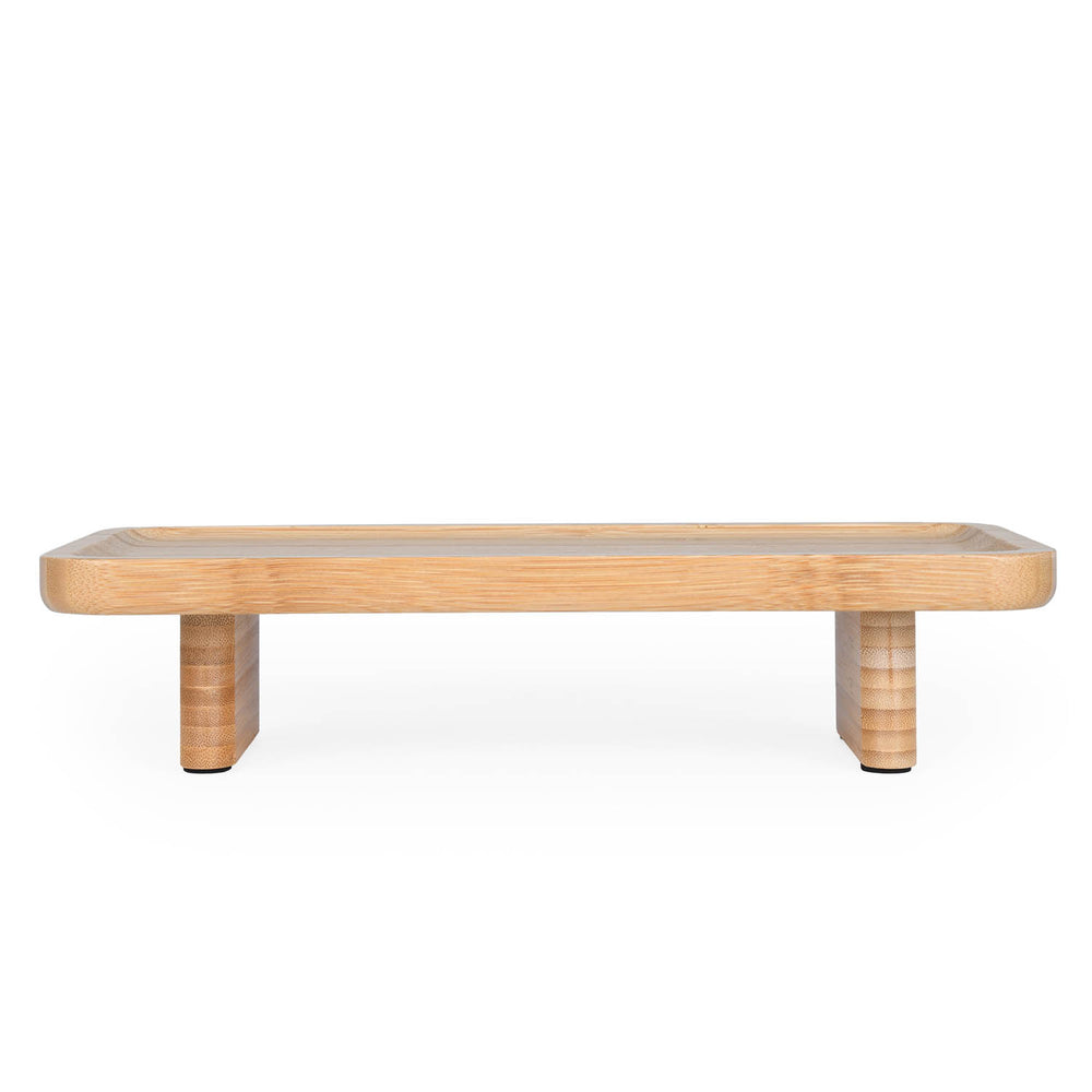 Bamboo Serving Plate with 2 Legs- Beige