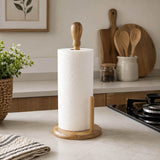 Vertical Bamboo Tissue Holder- Beige
