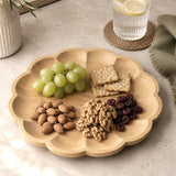 Curved Bamboo Serving Plate- Large, Beige