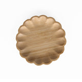 Curved Bamboo Serving Plate- Large, Beige