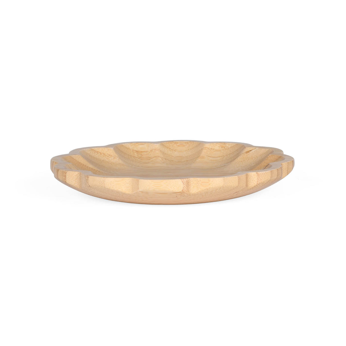 Curved Bamboo Serving Plate- Medium, Beige