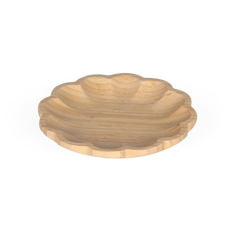 Curved Bamboo Serving Plate- Medium, Beige