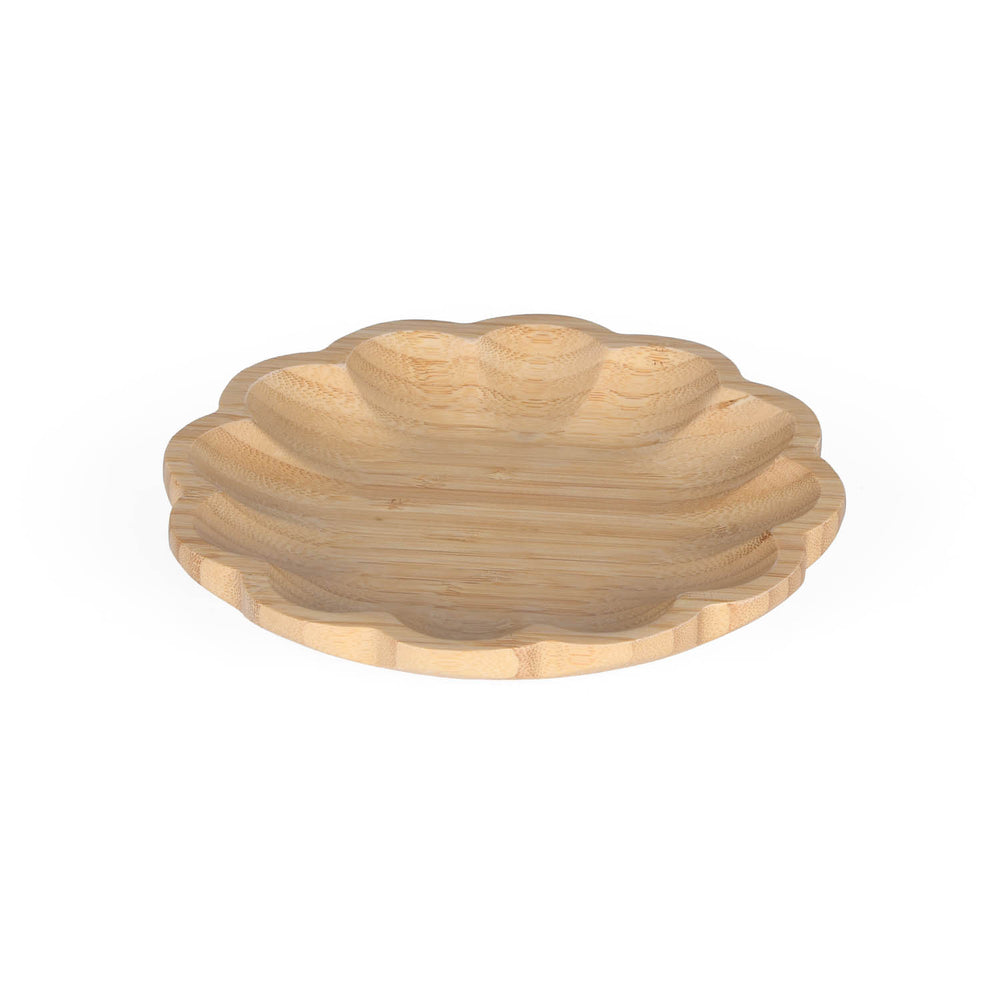 Curved Bamboo Serving Plate- Medium, Beige