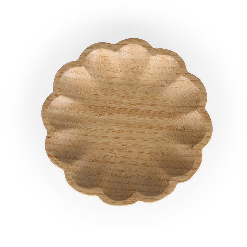 Curved Bamboo Serving Plate- Medium, Beige